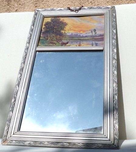 Miroir trumeau art déco bois - art,