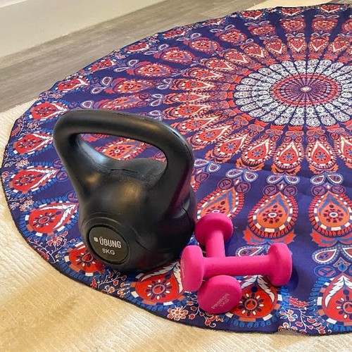 Tapis mandala rond - tapis, indien