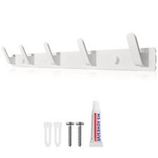 Porte Manteau Mural Patere Murale Porte Manteau Blanc avec 5 Crochets Deux Mé...