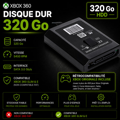 Disque dur xbox - slim, elite