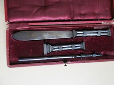 Nécessaire bureau argent plaqué imitation du bois sceau coupe-papier stylo-plume