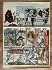 Large poster old game Les surprises de Pierrot new shooting cutting board 