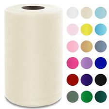 Ivory Tulle Fabric Roll 6" by