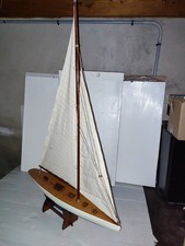 WOODEN OFFICE MODEL BOAT YACHT SCEPTER 1958 AQUAVENTURE NEW BOX 70X100 CM