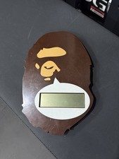 A BATHING APE Digital Wall Clock Head Brown Bape Ape Hanging Used JP
