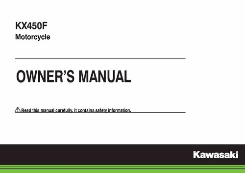 Kawasaki owners manual - kawasaki, book