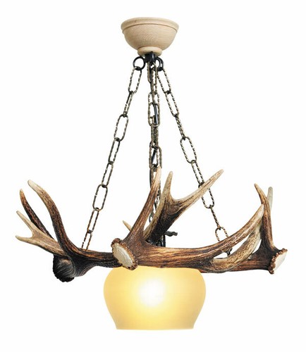 Lustre avec vrai bois cerf - avec,