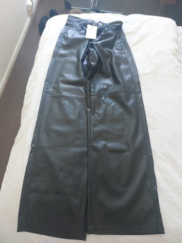 Pantalon femme semi cuir - cuir,