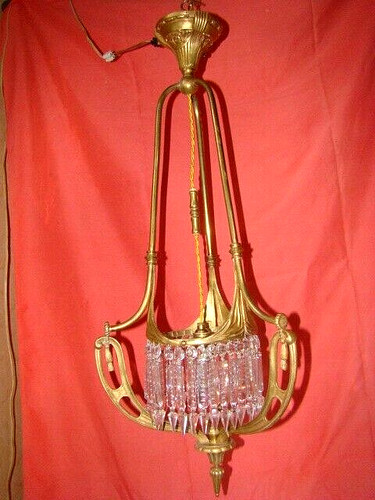Lustre bronze époque - lustre,