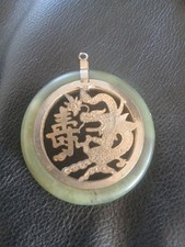 vintage pendentif anneau Jade