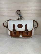 Vintage Dooney & Bourke Double Pocket Outback Shoulder Bag White/Tan RARE Clean