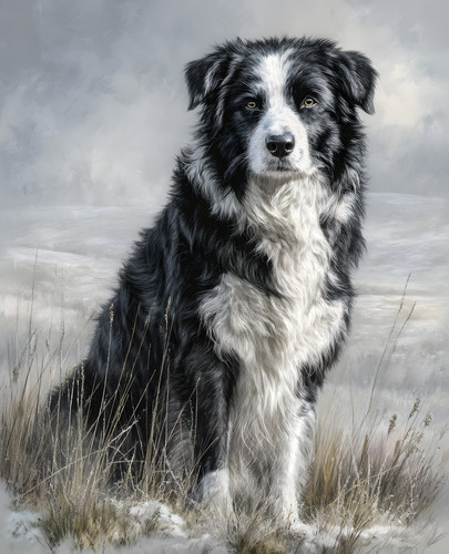 Border collie standing - standing, in