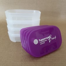 Tupperware Freezer Mates Sheer Mini 4 oz Container (Set of 4) #4160, Purple Seal