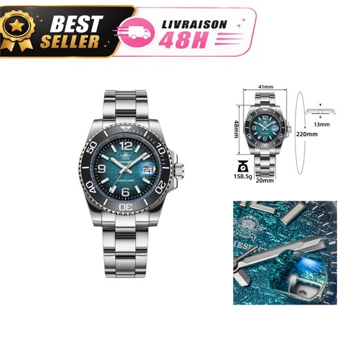 Montre plongée homme 41mm - montre, de