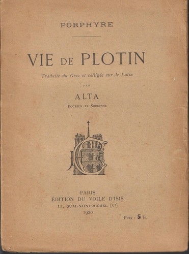 Porphyre vie de plotin - -,