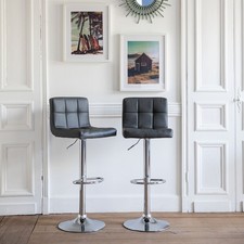 Lot de 2 tabourets de bar gris