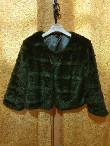 Veste fausse fourrure verte - veste,