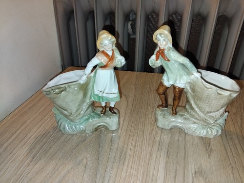 Paire vases anciens en - paire,