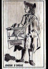 BARBARIC ORGAN PLAYER PROFESSION, WOODEN POSTCARD illustrated by LAURENCIN