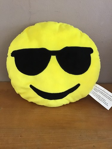 Coussin rond smiley jaune - coussin, et