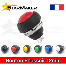 Bouton poussoir momentané étanche rond 12mm - 1 à 5 pcs - PBS-33b 12V 230V