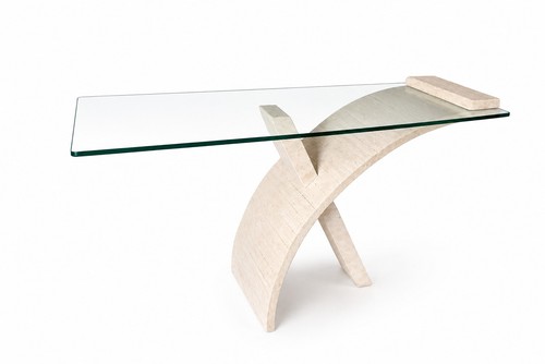 Console travertin verre - et,