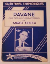 Partition vintage sheet music MARCEL AZZOLA : Pavane * 50's Accordéon