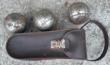Triplette de boules de pétanque JB marquées 740g+sacoche Diamètre 73 cm VINTAGE