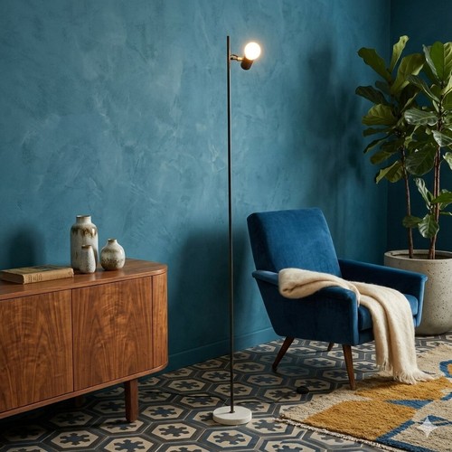 Lampadaire vintage aluminium - lampadaire,