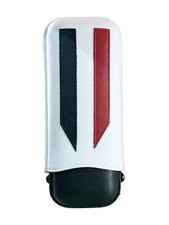 Étui À Cigares Cartujano En Véritable Cuir Saffiano Drapeau Italien