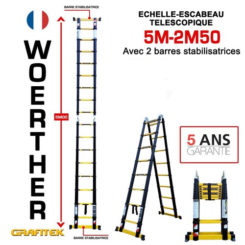 Echelle escabeau télescopique - echelle-escabeau,