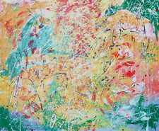 Kunntz - Marilyn - Large Abstract Composition - Oil Painting / Canvas -