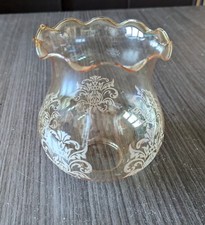 Globe Tulipe pour lampe à pétrole ou Lustre verre fumé Fleurs ( 4 disponibles)