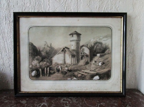Ancien très beau dessin - , au