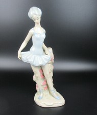 Figurine céramique années 50 danseuse ballerine peinte main poterie figurine GRAND 30cm