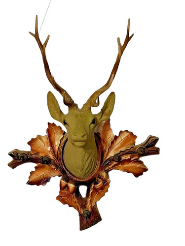 Ancien porte cle - porte, cerf