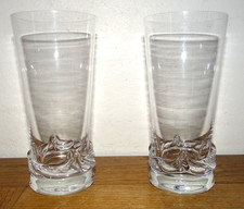 2 large water glasses, Orangeade Cristal de Daum model Sorcy h 15.6 cm d 7.4 cm