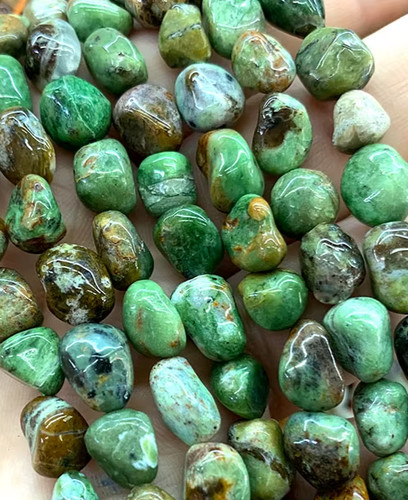 Lot perles opale verte - de,