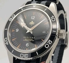 Custom James Bond SPECTRE Black Divers Watch Seiko TMI NH35 Auto Movt 10atm