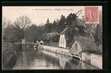 Old postcard Pièrres, view of the Eure 1906 