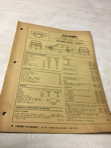 Automobile technical sheet - automobile,