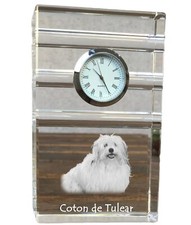 Coton de Tulear three-striped clock with a dog Art-Dog
