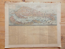 RARE CARTE ANCIENNE DU PLAN DE VENISE ET DE SA NOBLESSE.Début XVIII°.Chatelain.