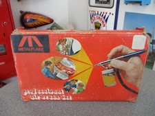 VINTAGE METALFLAKE BRAND AIRBRUSH KIT WITH HOSE PROFESSIONAL SERIES IN BOX VHTF