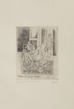Alfred COURMES Le lavement des pieds II 1986 gravure signée