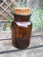 Ancien Pot Bocal verre Ambré