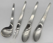 Arne Jacobsen Matte by Georg Jensen Stainless Steel Spoon Fork Soup 4 Pc MCM
