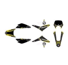 Kit deco/autocollant pour derbi senda 11->18/rcr/smt ->18 - jaune marque KRM