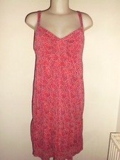 SUPERBE ROBE DOUBLE EFFET VOILE MEXX FRAMBOISE MOTIF BEIGE T:38/40 FINE BRETELLE