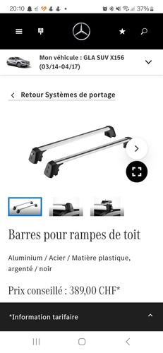 Barre toit mercedes - toit, gla